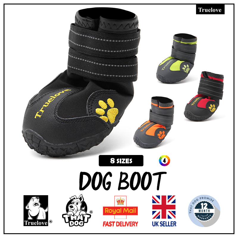 Zapato para Perro Botas Truelove Antideslizantes Impermeables Cachorro Paseo Negro Rojo Naranja Amarillo