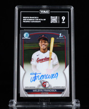 2023 Bowman Chrome Prospect Welbyn Francisca #CPA-WF TAG 9 MINT AUTO