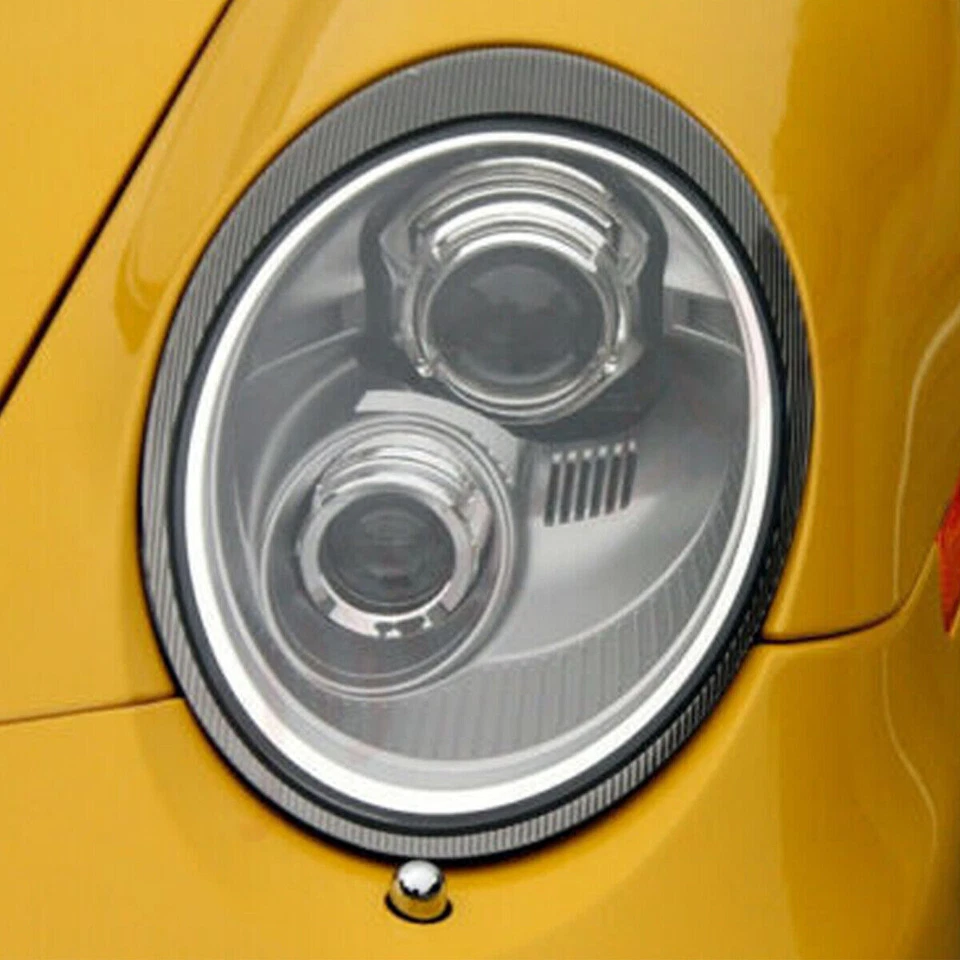 Para Porsche 997 911 Carrera 2006-12 Faro Cristal Carbono Patrón 2X Cubierta Foto 3 de 4