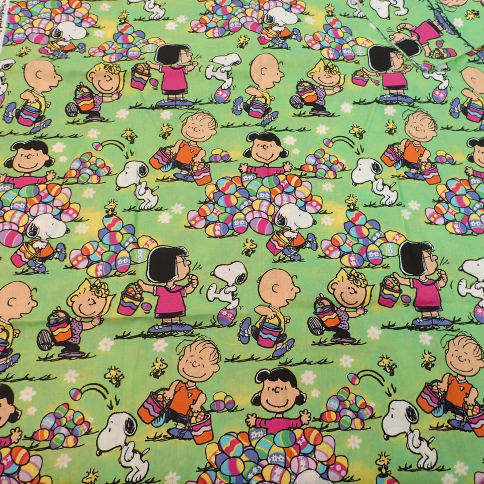 Lote de 7 piezas de tela marrón Peanuts Snoopy & Charlie con temática de Pascua San Valentín Foto 4 de 4