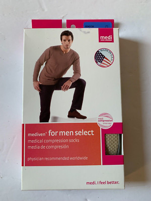 Mediven Compression MENS Size IV Calf High Socks CT 15-20 mmHg TAN
