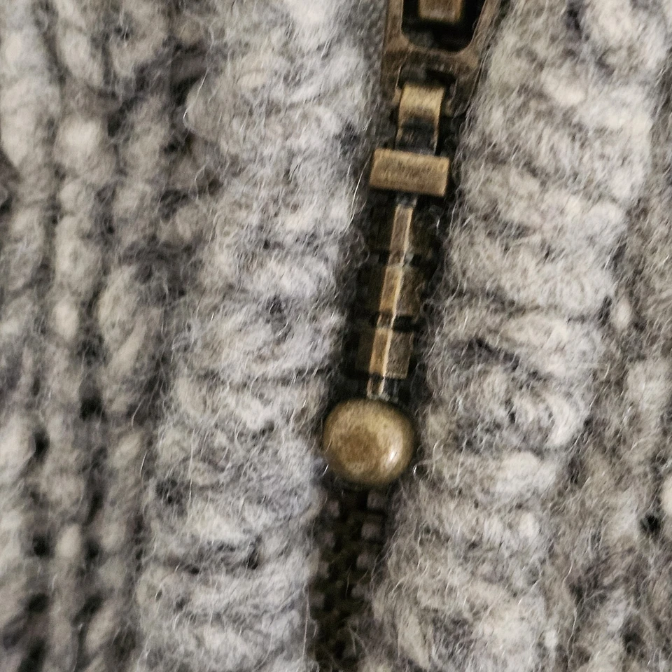 Suéter Carraig Donn 100% Lana Gris Irlanda Notre Dame Talla XL 1/4 Cremallera Foto 4 de 4