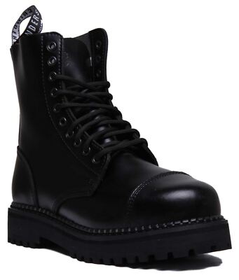 Grinders Bulldog CS Unisex Stahlkappe Unisex Leder Stiefel Schwarz Größe UK 5-12