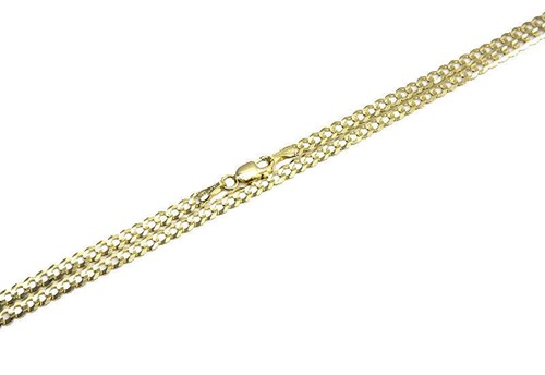 Collana maglia cubana in oro giallo massiccio 14 kt 2MM-3,5MM catena cordino 16"-30" - Foto 5 di 5