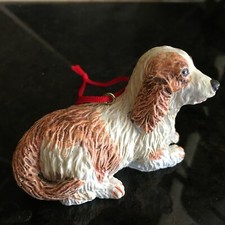 Resting Dog Spaniel Brown And White Christmas Ornament