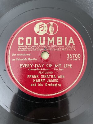 Columbia 36700 - 78rpm Record - Frank Sinatra (Every Day / On a Little Street)