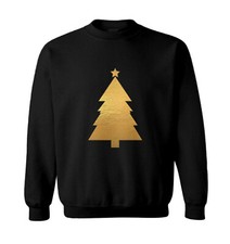 Gold Foil Christmas Tree - Santa Claus Xmas Holiday Toddler Crewneck Sweater