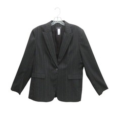 Jones New York Blazer 14 Stretch Single Breasted One Button Stripe