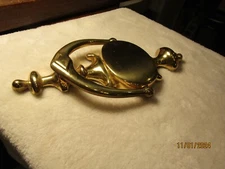 Vintage Solid Heavy Brass Engravable Door Knocker Polished Brass NOS 8.5" x 4"