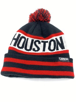 Houston Beanie Adult Knit Red White Blue Pom On Top Winter Hat Carbon Elements