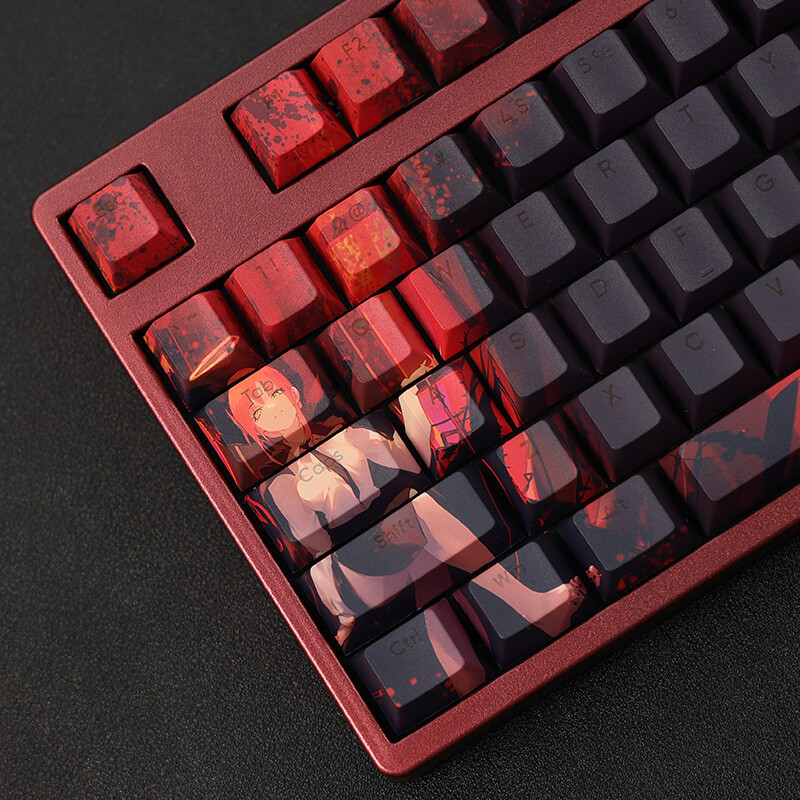 MAKIMA アニメキーキャップセット 108 Keys/set Chainsaw Man Makima Power Keycap PBT Dye Subbed