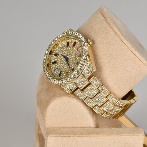 Men/Women's Gold Quartz Watch Stainless Steel Analog Classic Wristwatches Gifts - Picture 5 of 6