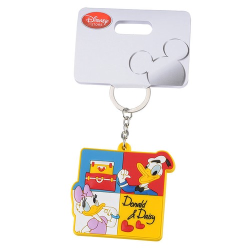 DONALD AND DAISY KEY CHAIN WITH MIRROR BACK TO SCHOOL DISNEY STORE JAPAN - Picture 2 of 3