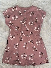Dot Australia Girls Sz. 6 Pink Flower Design Button One Pc. Romper. Adorable