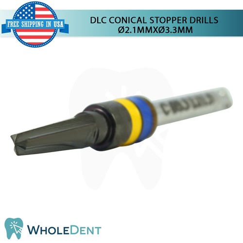 Taladro de tapón integral cónico DLC Ø2.1 XØ3.3 instrumento herramienta de impresión dental - Imagen 5 de 9