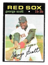 1971 Topps Baseball George Scott Red Sox BLACK BORDERS TOUCHED UP #9 VG
