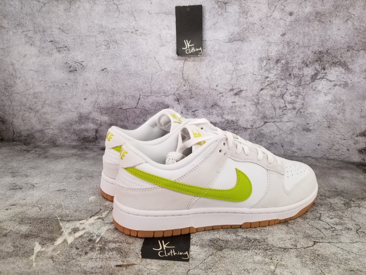 Women Size 10.5 Nike Dunk Low White/Bright Cactus-Gum Yellow