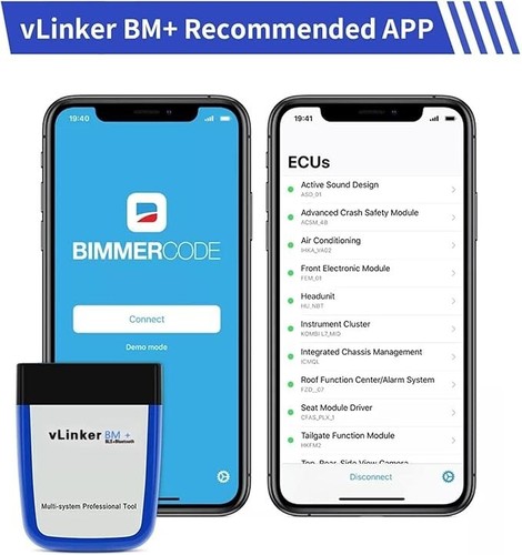 BM+ OBD2 Bluetooth Diagnose Scan Tool, OBDII Auto Scanner für iOS - Bild 7 von 8