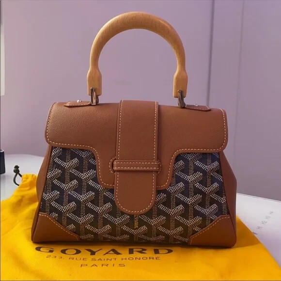 Goyard Mini Saigon Crossbody Bag in Classic Chevron Pattern