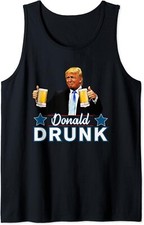 Drinking Presidents Trump 4th of July Funny Donald Drunk Tank Top Small, Black