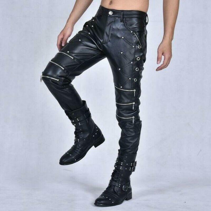 パンツ BARKBOX Slim Paddeed Leather Troursers 51+chDN6LyL._UY1000_.jpg