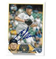 Milwaukee Brewers ERIC LAUER  Signed 2023 Topps Card #109