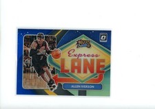 2020-21 Donruss Optic Allen Iverson #9 Express Lane Blue Prizm Parallel 12/85