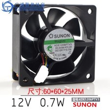 SUNON KDE1206PTV3 6025 DC12V 0.7W 6CM 4-Wire Silent Cooling Fan