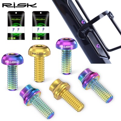 RISK 2stk M5 Fahrrad Schrauben für Flaschenhalter Titanlegierung 2-Version Neu