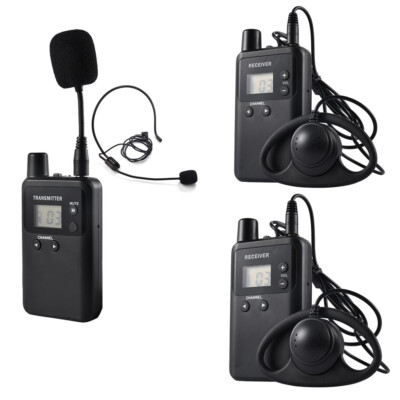 Wireless Whisper Tour Guide System 1 Transmitter 2 Receivers for Tourism Visit