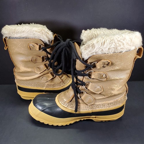 SOREL WOMEN'S SZ 7 WATERPROOF MANITOU KAUFMAN SNOW BOOTS WOOL LINED *READ* - Picture 8 of 18