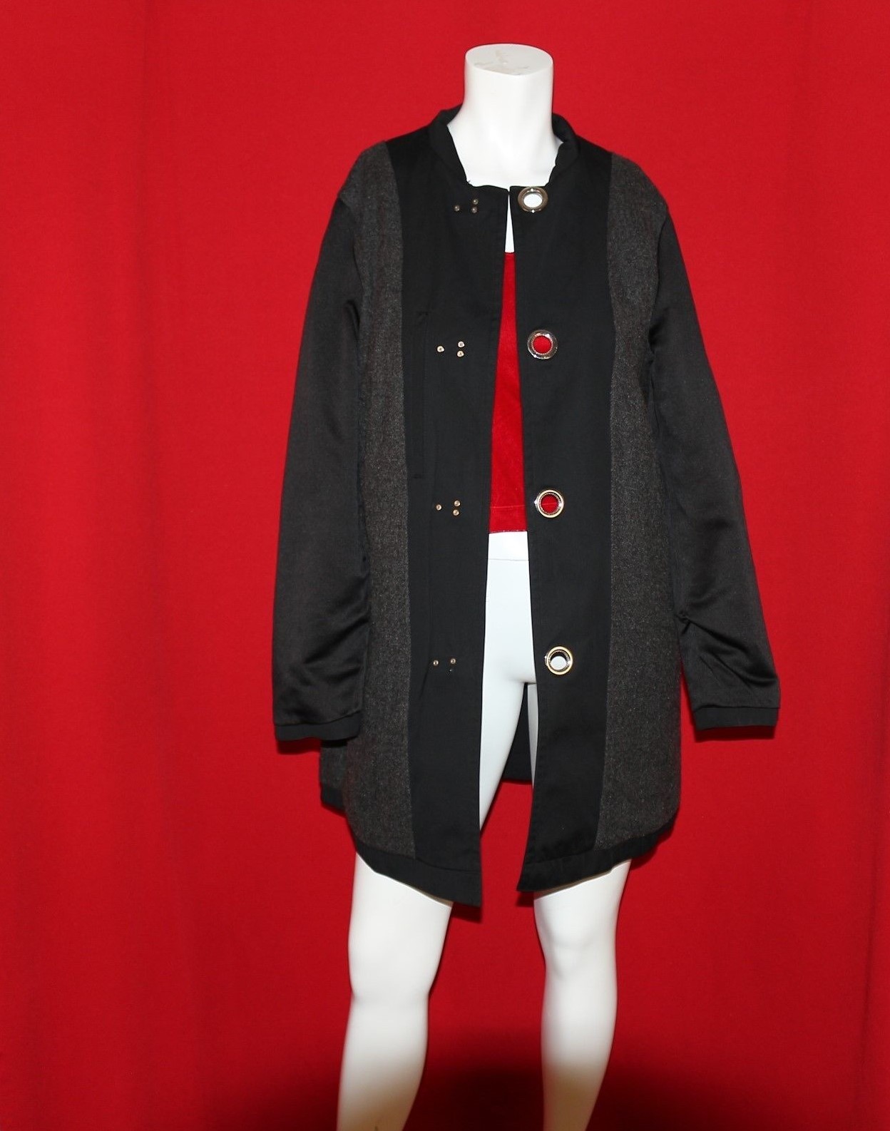 MICHAEL KORS Black Solid Chrome Clips Women Trenc… - image 10