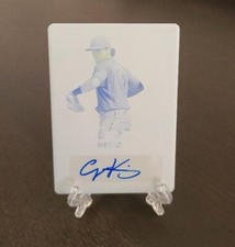 2021 Leaf Trinity Cooper Kinney Autographed Printing Plate Cyan 1/1 Tampa Bay 