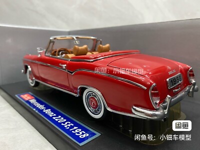 1/18 SUNSTAR BENZ 220SE CAR DIE CAST MODEL CONVERTIBLE RED RARE | eBay