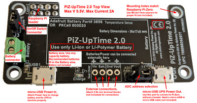 PI-Zero-UpTime 2.0: A UPS for Pi-Zero and other Raspberry Pi / SBC IoT