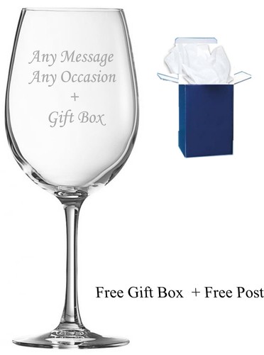 Vidrio de vino gigante grabado personalizado contiene una pinta completa regalo grabado - Imagen 2 de 6