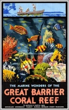 Great Barrier Coral Reef 1933 Poster Print  Reproduction Giclee Print 11x17