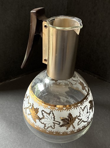 Cafetera de vidrio MCM 60 vintage con calentador de velas de metal - Imagen 5 de 9