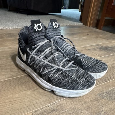 Nike KD 10 ''Oreo'' Men's Low Top Basketball Sneakers Black/White size 14