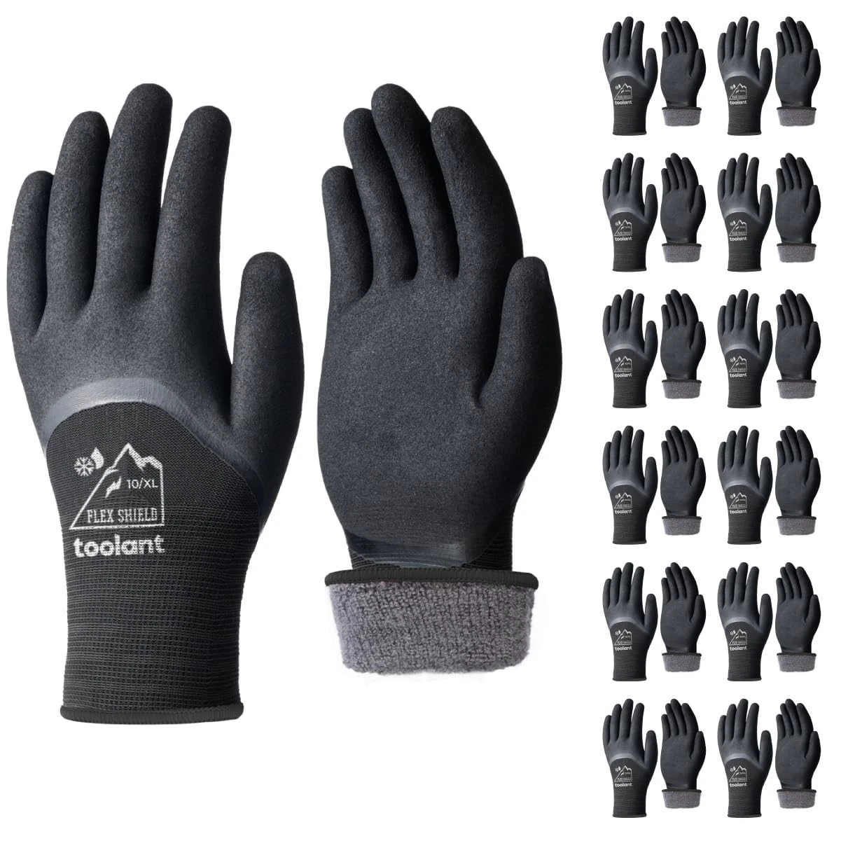 12 Pairs Freezer Work Gloves Men Women, 3/4 Waterproof Thermal Insulated