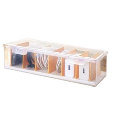 Clear Cable Organizer Box with Lid,  Cable Cord Storage Organizer, Office2271