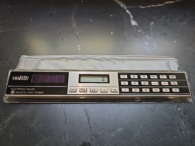 Working! Vintage Digitech model E 644 Electronic Ruler Calculator Solar Power