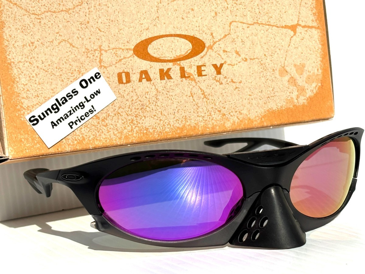 NEW Oakley PLANTARIS Matte Black POLARIZED Galaxy Purple Sunglass