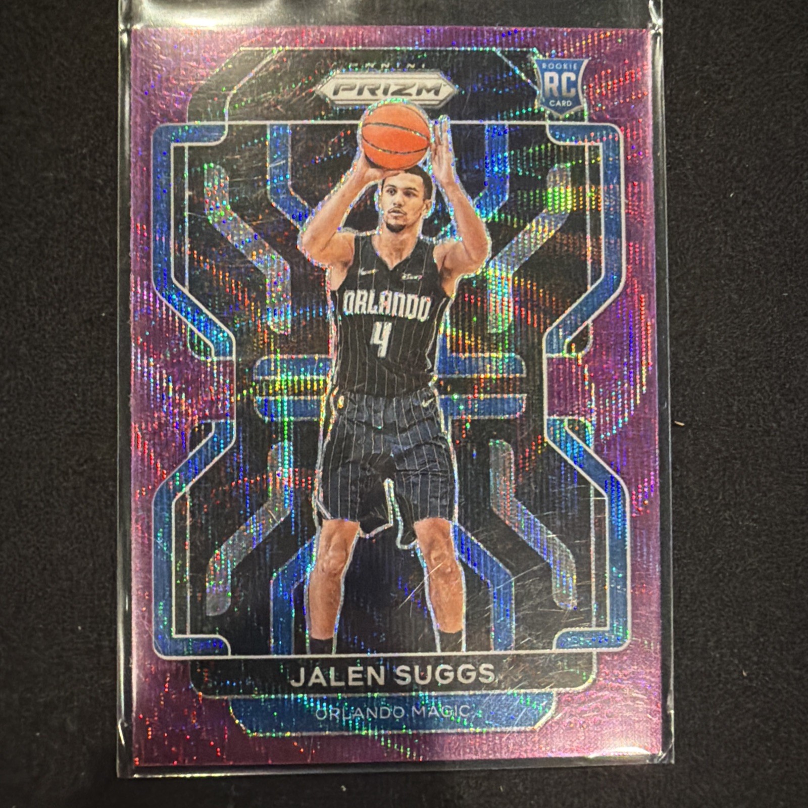 2021-22 Panini Prizm #314 Jalen Suggs Purple Wave Orlando Magic (W)