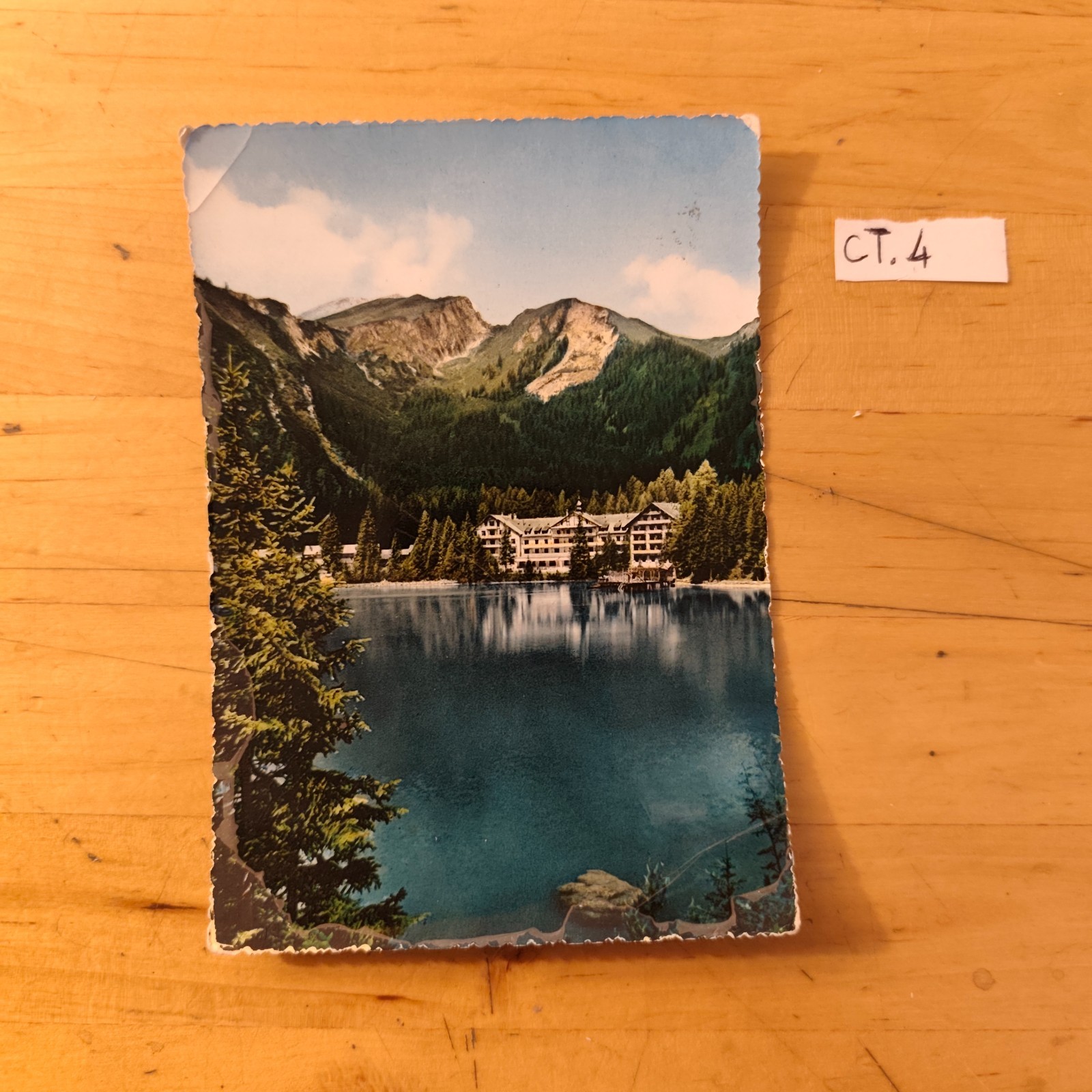 CARTOLINA HOTEL LAGO DI BRAIES - VG. SENZA FRANCOBOLLO