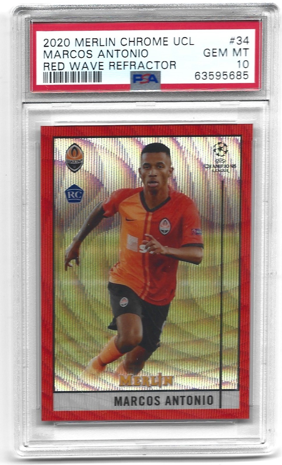 2020-21 Marcos Antonio Topps Red wAVE Refractor Rookie Card /5 psa 10 #34
