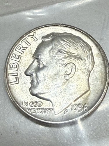 1956 D Roosevelt Dime 90% Silver US Coin UNCIRCULATED #13