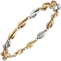 Jobo Armband 585 Gold Gelbgold Rotgold WeißGold Tricolor Dreifarbig 19 Cm Goldar