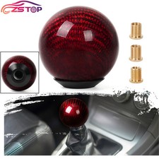 Carbon Fiber Round Ball Shape Universal Car Gear Shift Knob Shifter Lever Red