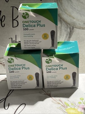 OneTouch Delica Plus 30G - 100 Lancets (3 Pack) Exp 09/2029
